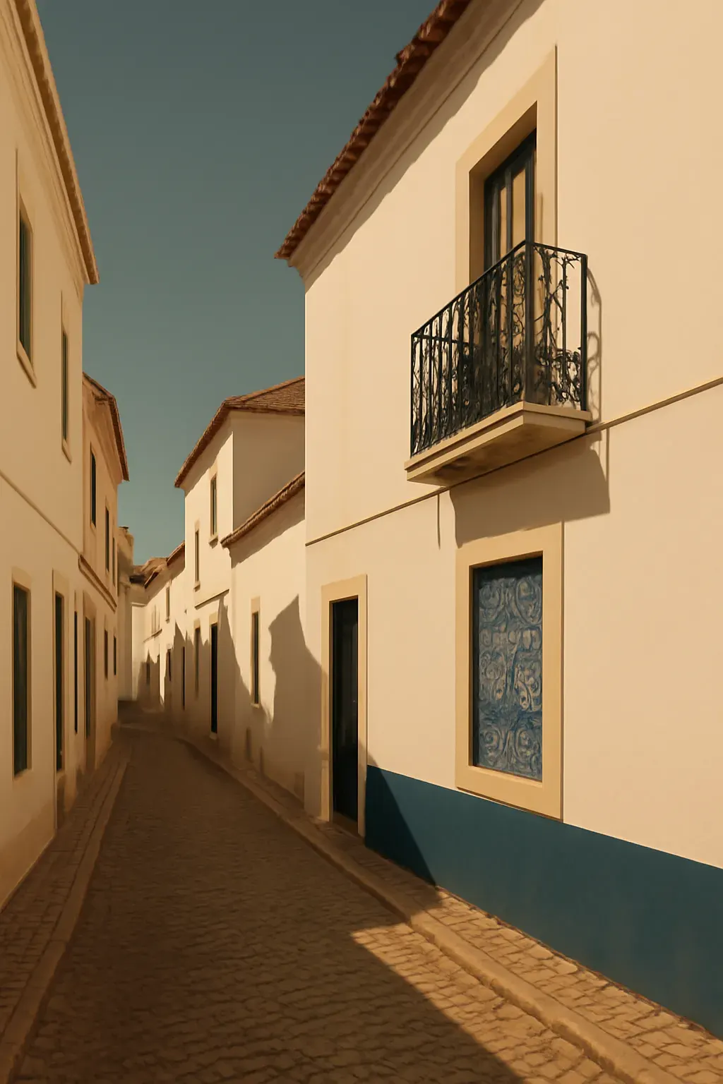 A street view near Loulé, Algarve, in warm daylight.